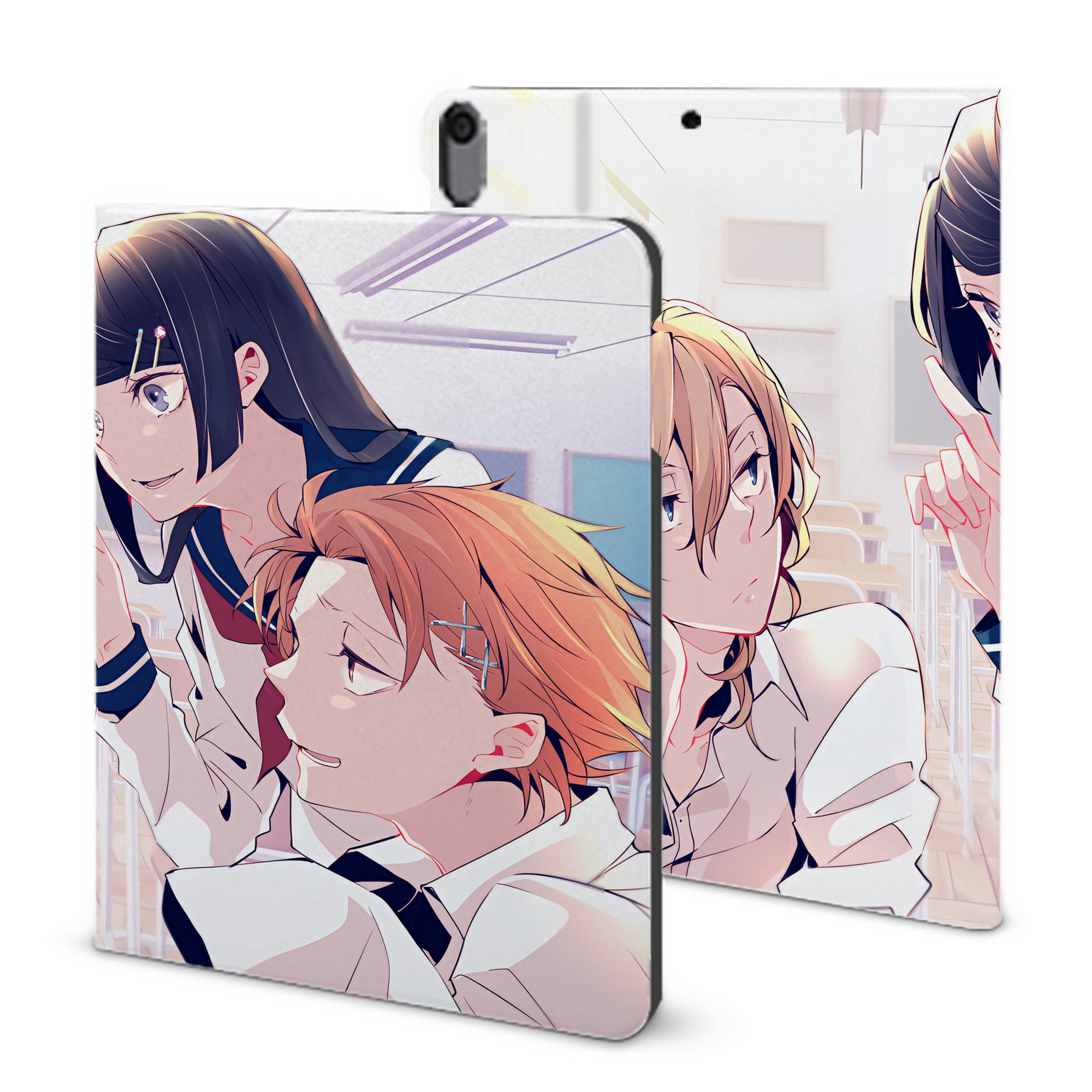 （画像用） 文豪ストレイドッグス Bungo Stray Dogs IPad ケース ブック型 PUレザー TPU 耐衝撃 軽量 薄型 ペン収納なし 全面保護 IPad 各モデル対応